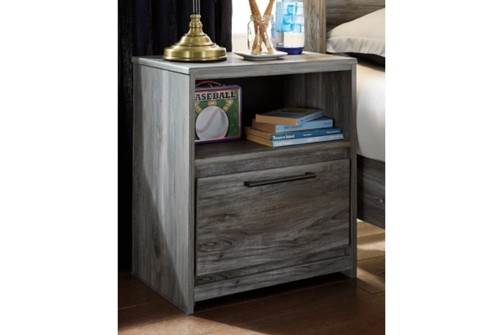 Baystorm Queen Panel Bed, Dresser, Mirror and Nightstand-Gray