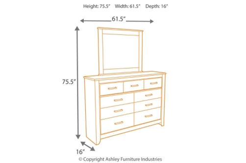 Signature Design by Ashley Zelen Full Panel Headboard, Dresser and Mirror