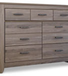 Signature Design by Ashley Zelen Queen Panel Bed and Dresser-Warm Gray