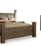 Signature Design by Ashley Juararo King Poster Bed, Dresser, Mirror and 2 Nigh