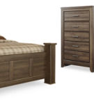 Signature Design by Ashley Juararo Queen Poster Bed and 2 Chests-Dark Brown