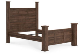 Signature Design by Ashley Juararo Queen Poster Bed and 2 Chests-Dark Brown