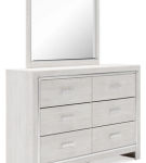 Altyra Queen Upholstered Panel Bed, Dresser, Mirror, and Nightstand-White