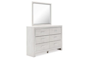 Altyra Queen Upholstered Panel Bed, Dresser, Mirror, and Nightstand-White