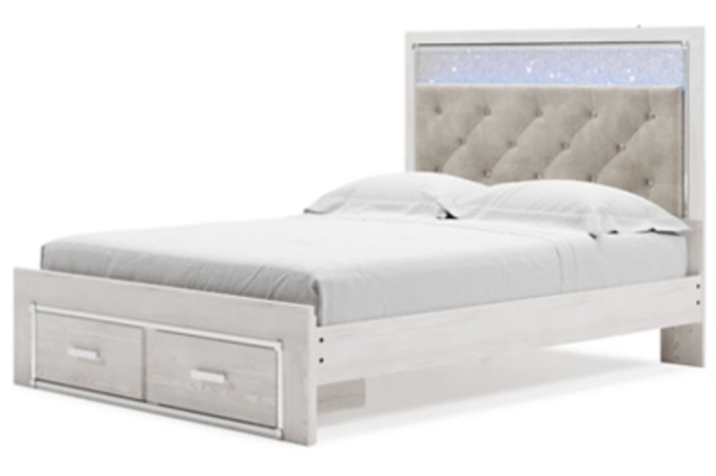 Signature Design by Ashley Altyra Queen Upholstered Storage Bed-White