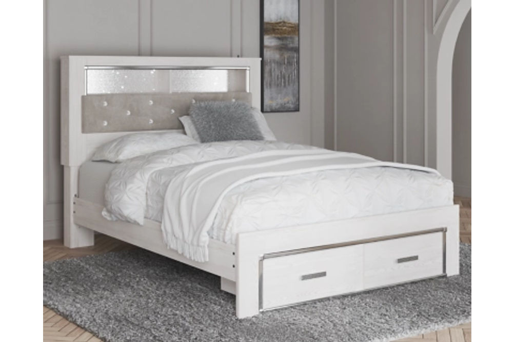 Signature Design by Ashley Altyra Queen Upholstered Bookcase Bed with Storage