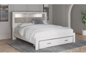 Signature Design by Ashley Altyra King Upholstered Bookcase Bed with Storage