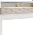 Signature Design by Ashley Altyra King Upholstered Panel Bookcase Headboard-Wh