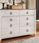 Signature Design by Ashley Willowton Twin Panel Bed and Dresser-Whitewash