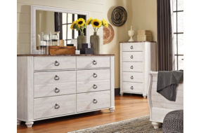 Signature Design by Ashley Willowton Full Panel Bed, Dresser and Mirror