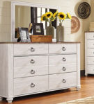 Signature Design by Ashley Willowton Full Panel Bed, Dresser, Mirror, 2 Chests