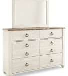 Signature Design by Ashley Willowton King Panel Bed, Dresser, Mirror, Chest an