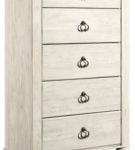 Signature Design by Ashley Willowton Full Panel Bed, Dresser, Mirror, 2 Chests