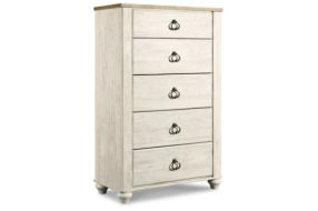 Signature Design by Ashley Willowton Full Panel Bed, Dresser, Mirror, 2 Chests