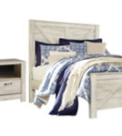 Bellaby Queen Crossbuck Panel Bed, Dresser, Mirror and 2 Nightstands-Whitewash