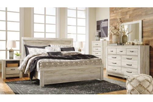 Bellaby King Panel Bed, Dresser, Mirror and 2 Nightstands-Whitewash