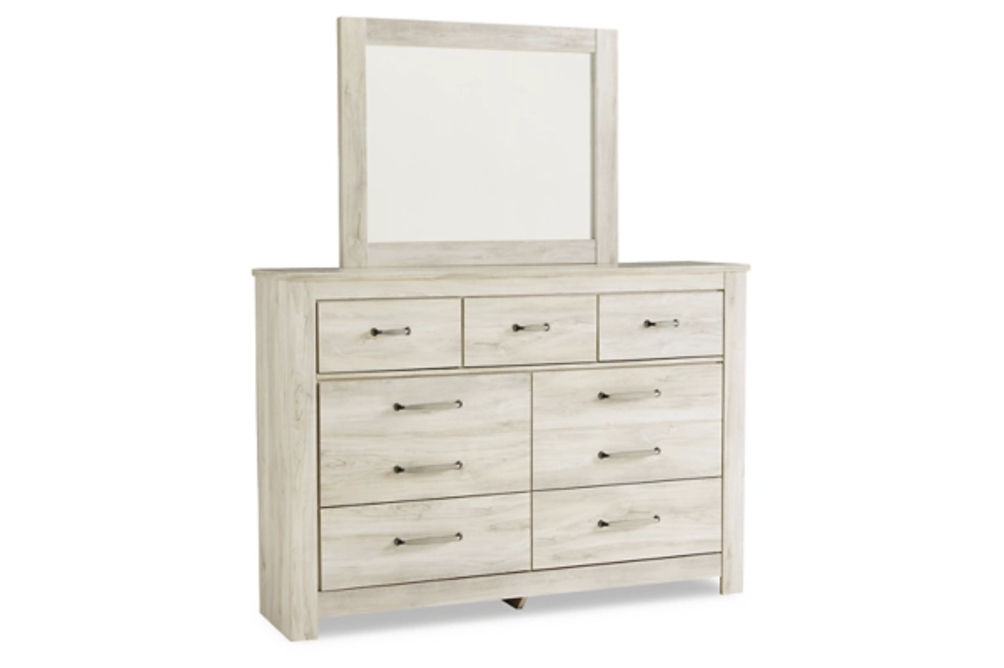 Bellaby King Storage Bed, Dresser, Mirror, Chest and 2 Nightstands-Whitewash