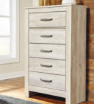 Bellaby King Storage Bed, Dresser, Mirror, Chest and 2 Nightstands-Whitewash