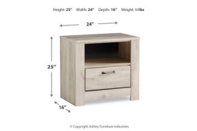 Bellaby King Panel Storage Bed, Dresser, Mirror and Nightstand-Whitewash