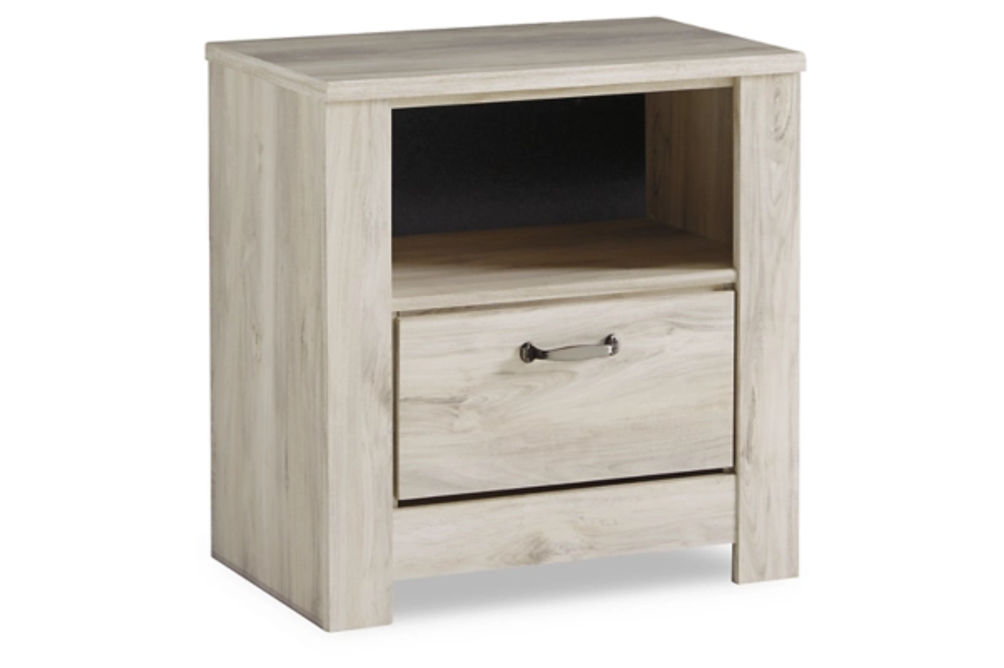 Bellaby King Panel Storage Bed, Dresser, Mirror and Nightstand-Whitewash