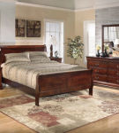 Alisdair Queen Sleigh Bed, Dresser, Mirror, and Nightstand-Reddish Brown