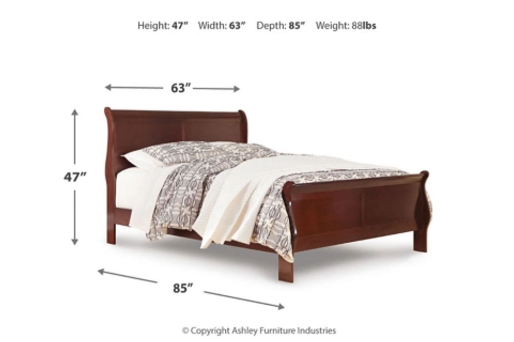 Alisdair Queen Sleigh Bed, Dresser, Mirror, and Nightstand-Reddish Brown