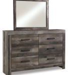 Wynnlow King Crossbuck Panel Bed, Dresser, Mirror and Nightstand-Gray