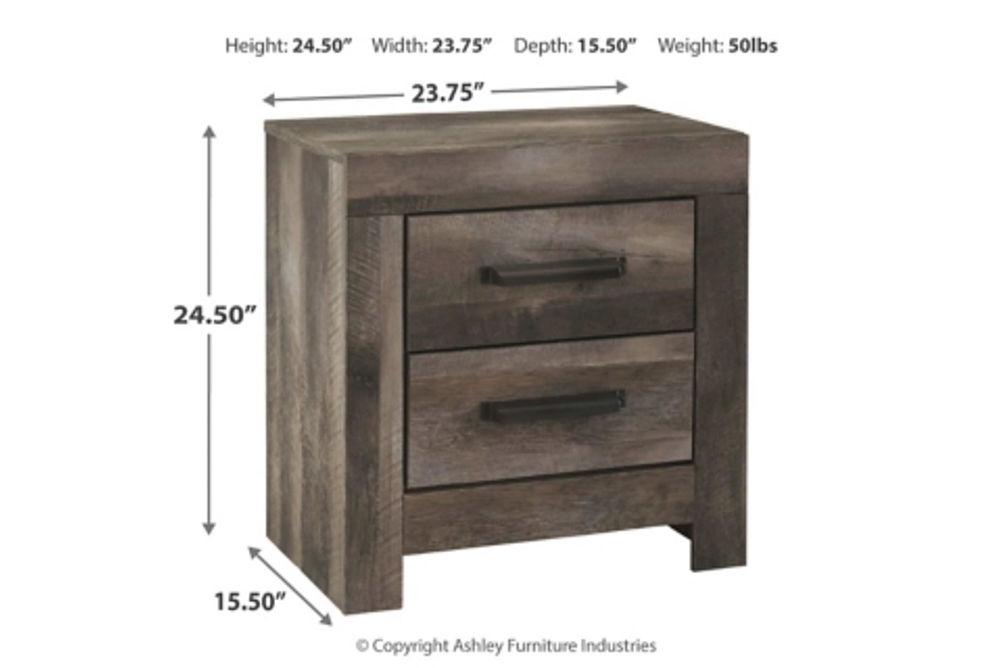 Wynnlow King Crossbuck Panel Bed, Dresser, Mirror and Nightstand-Gray