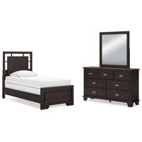 Signature Design by Ashley Covetown Twin Panel Bed, Dresser and Mirror