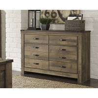 Trinell Queen Poster Bed, Dresser, Mirror, Chest and 2 Nightstands-Nova