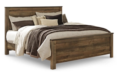 Signature Design by Ashley Trinell King Panel Bed and Nightstand-Brown