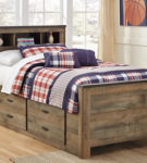 Signature Design by Ashley Trinell Twin Panel Bed with Storage and Nightstand