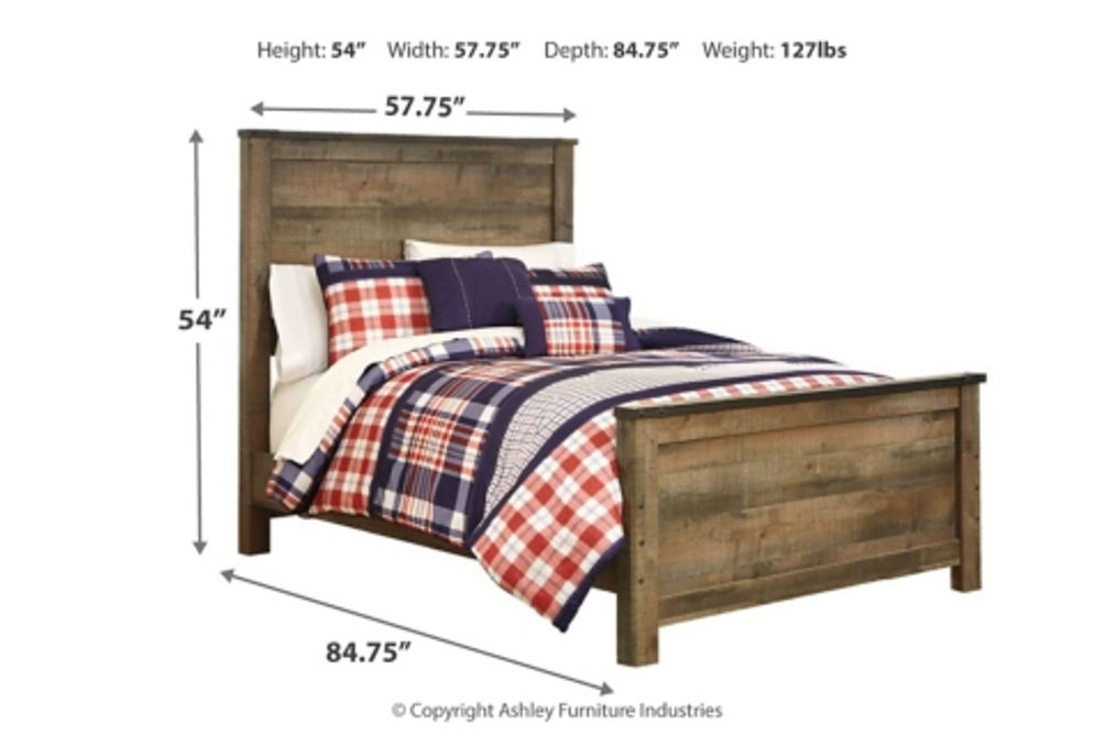 Signature Design by Ashley Trinell Full Panel Bed with Mattress-Brown