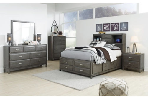 Signature Design by Ashley Caitbrook Full Storage Bed with Mirrored Dresser