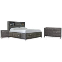 Signature Design by Ashley Caitbrook King Storage Bed, Dresser and Nightstand-