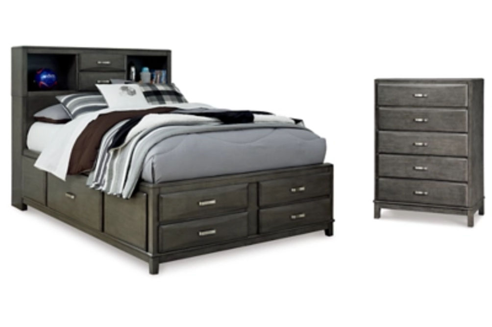 Signature Design by Ashley Caitbrook Full Storage Bed and Chest-Gray