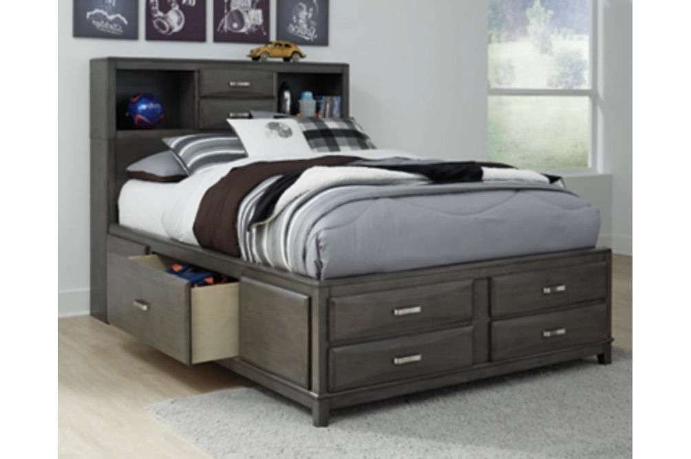 Signature Design by Ashley Caitbrook Full Storage Bed with 7 Drawers-Gray