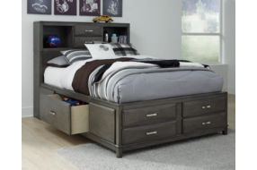 Signature Design by Ashley Caitbrook Full Storage Bed with 7 Drawers-Gray