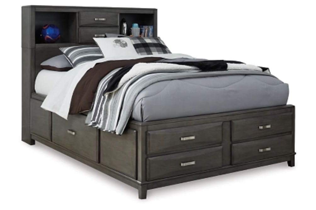 Signature Design by Ashley Caitbrook Full Storage Bed with 7 Drawers-Gray