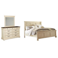 Signature Design by Ashley Bolanburg King Panel Bed, Dresser and Mirror