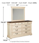 Signature Design by Ashley Bolanburg Queen Panel Bed, Dresser and Mirror