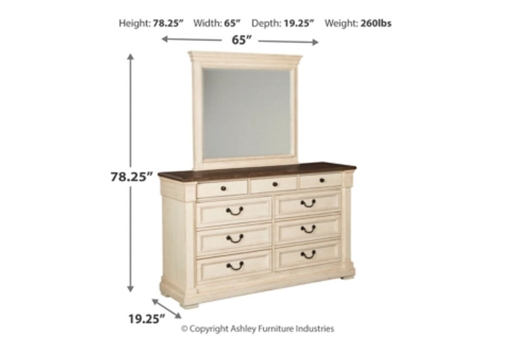 Signature Design by Ashley Bolanburg King Panel Bed, Dresser and Mirror