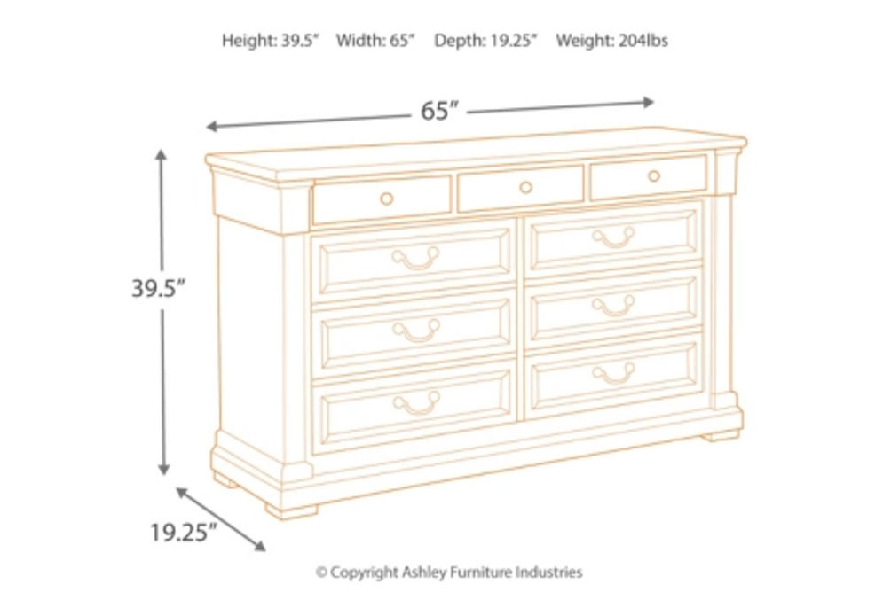 Signature Design by Ashley Bolanburg King Panel Bed and Dresser-Antique White