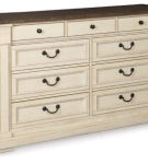 Signature Design by Ashley Bolanburg King Panel Bed and Dresser-Antique White