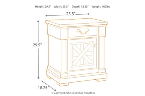 Signature Design by Ashley Bolanburg Queen Panel Bed, Dresser, Mirror, and Nig