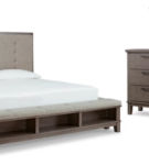 Benchcraft Hallanden King Panel Bed with Storage, Dresser and Mirror
