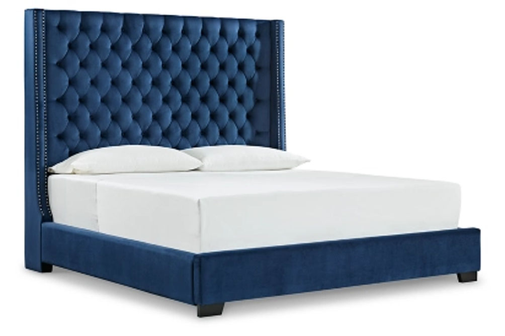 Signature Design by Ashley Coralayne King Upholstered Bed with Mirrored Dresser