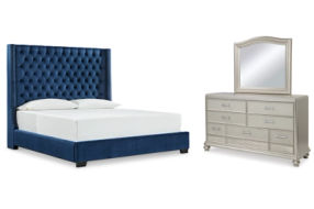 Signature Design by Ashley Coralayne King Upholstered Bed, Dresser and Mirror