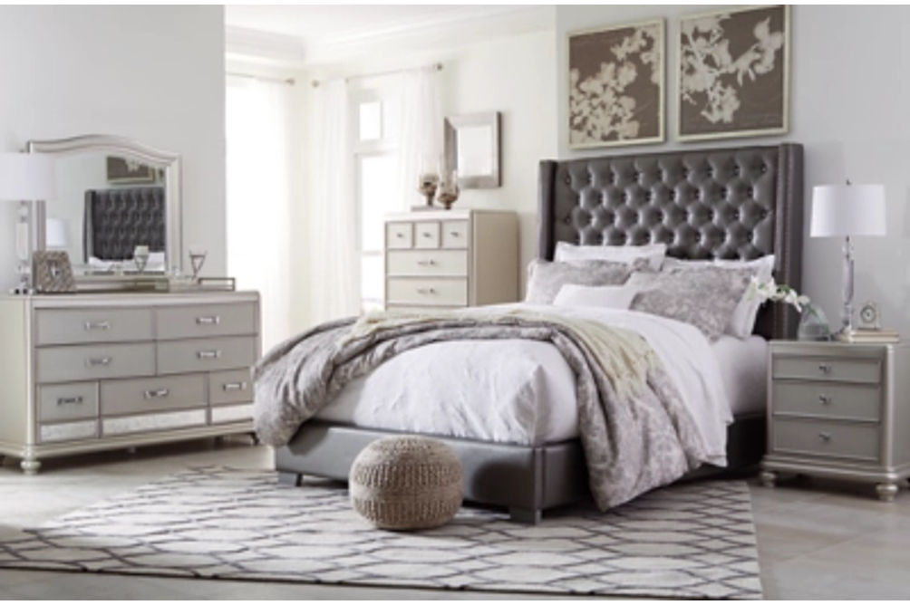 Signature Design by Ashley Coralayne King Upholstered Bed-Gray