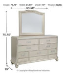 Signature Design by Ashley Coralayne King Upholstered Bed, Dresser and Mirror